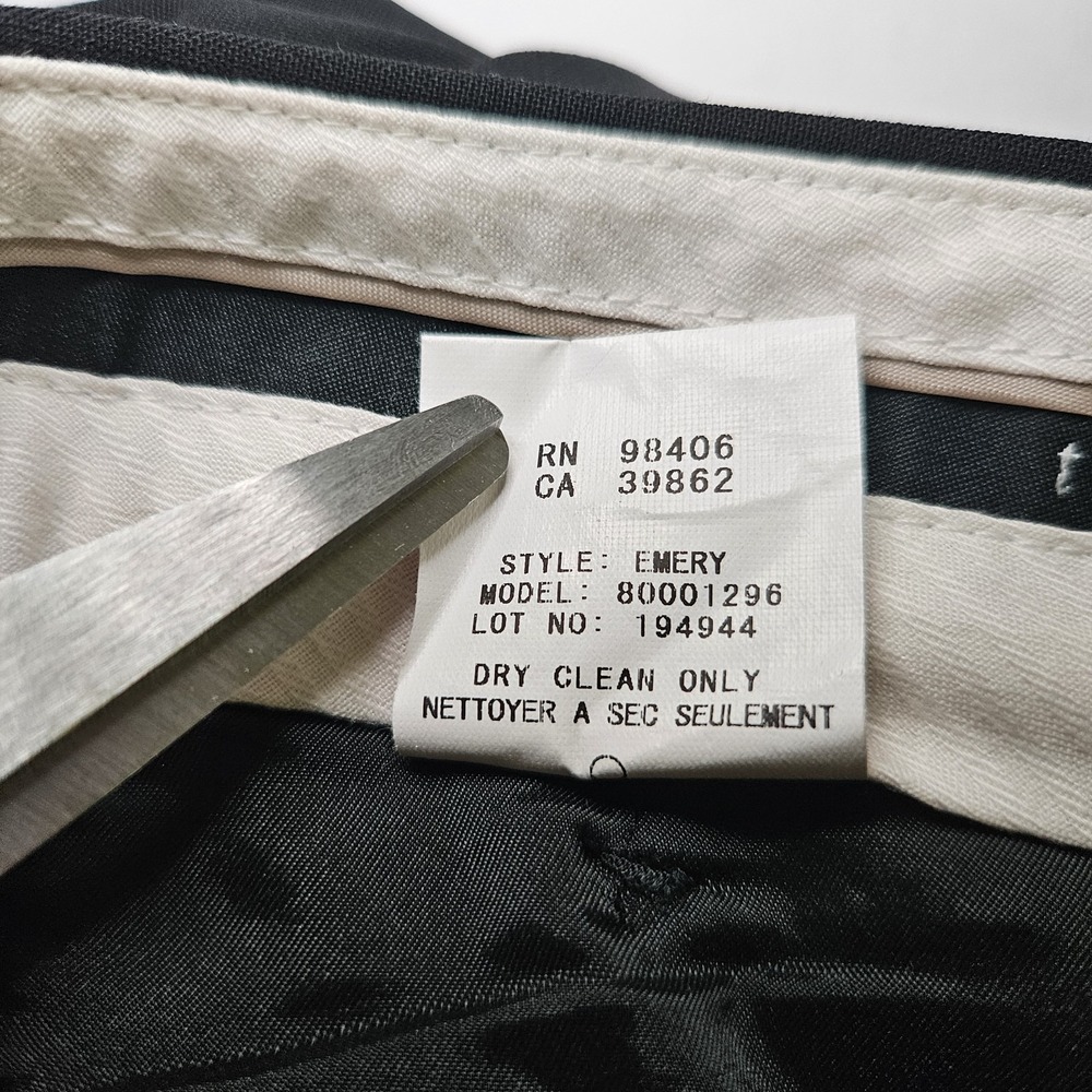 THEORY Black Emery Stretch Wool Wide Leg Flare Dress Work Trousers Pants Size 6 - Picture 8 of 12